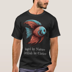 Kat bij het vissen met hengel & Vis T-shirt