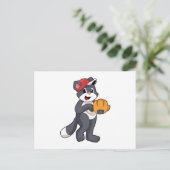Kat bij honkbal met honkbalhandschoen.PNG Briefkaart (Staand voorkant)