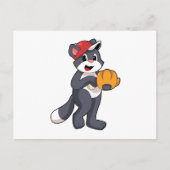 Kat bij honkbal met honkbalhandschoen.PNG Briefkaart (Voorkant)