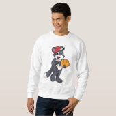 Kat bij honkbal met honkbalhandschoen.PNG Trui (Voorkant volledig)