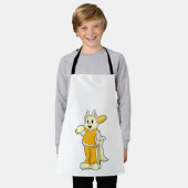 Kat bij honkbal met honkbalknuppel schort (Gedragen)