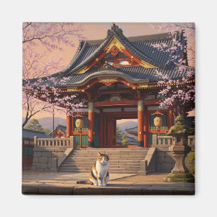 Kat bij Kyoto Temple Japan Reizen Magneet