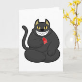 Kat bij Poker met Pokerkaarten Kaart (Gele Bloem)