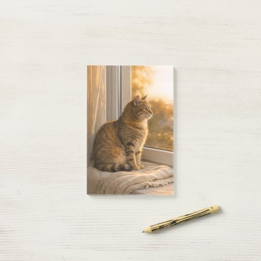 Kat bij raam Veterinaire 4" × 6" Post‑It® Notities Post-it® Notes (Op bureau)