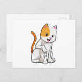 Kat bij schaken met schaakstuk Pion Briefkaart (Voorkant / Achterkant)