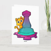Kat bij schaken met schaakstuk Toren Kaart (Achterkant)
