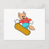 Kat bij snowboardsporten briefkaart (Voorkant)