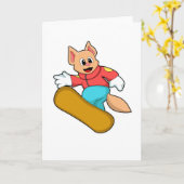 Kat bij snowboardsporten kaart (Gele Bloem)