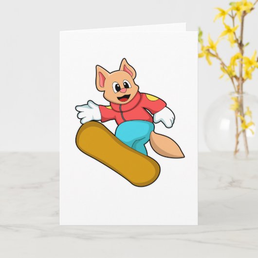 Kat bij snowboardsporten kaart (Gele Bloem)