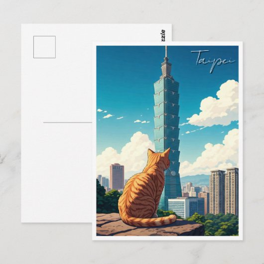 Kat bij Taipei 101 Taiwan Briefkaart (Voorkant / Achterkant)
