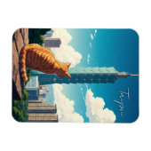 Kat bij Taipei 101 Taiwan Magneet (Horizontaal)