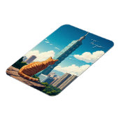 Kat bij Taipei 101 Taiwan Magneet (Linkerzijde)