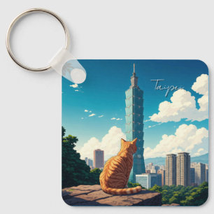 Kat bij Taipei 101 Taiwan Sleutelhanger