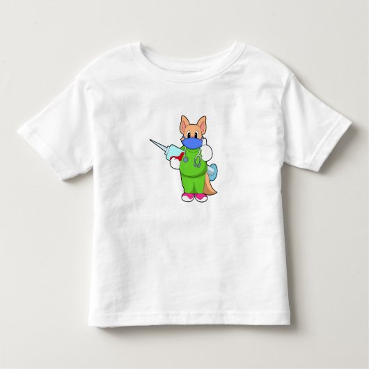 Kat bij vaccinatie met spuit kinder shirts (Voorkant)