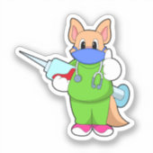 Kat bij vaccinatie met spuit sticker (Voorkant)