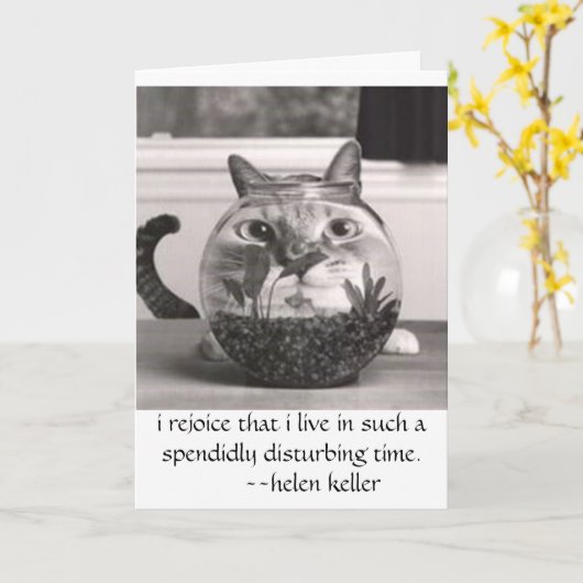 kat bij vissenkom, verheug ik me dat ik in… tijden kaart (Gele Bloem)