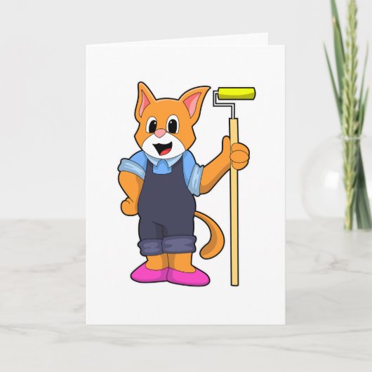 Kat bij Wallpapering met drukrol Kaart (Voorkant)