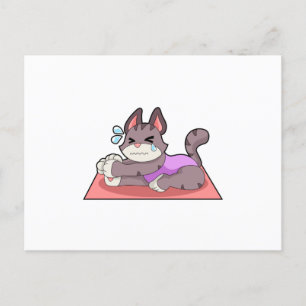 Kat bij Yoga Fitness Briefkaart
