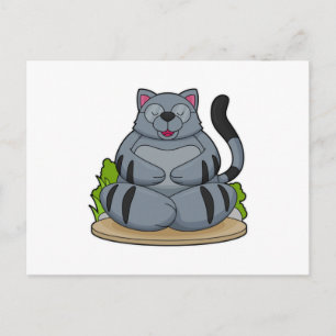 Kat bij Yoga Fitness Briefkaart