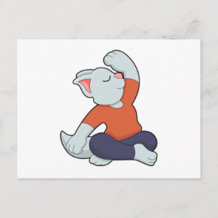 Kat bij Yoga in kruislegge Briefkaart