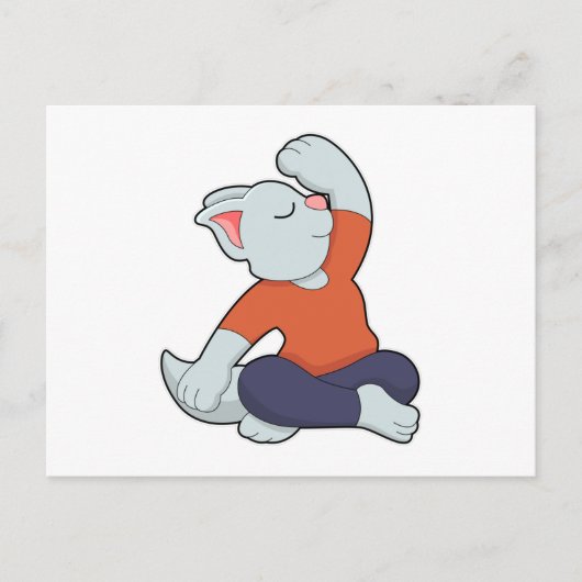 Kat bij Yoga in kruislegge Briefkaart (Voorkant)