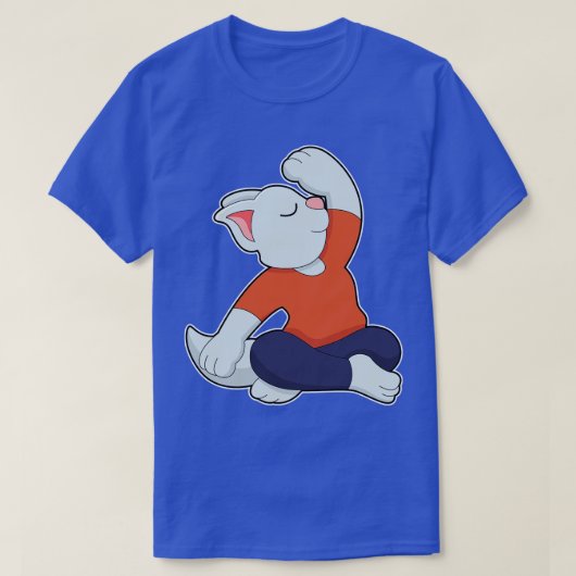 Kat bij Yoga in kruislegge T-shirt (Design voorkant)