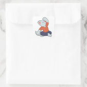 Kat bij Yoga in kruislegge Vierkante Sticker (Tas)