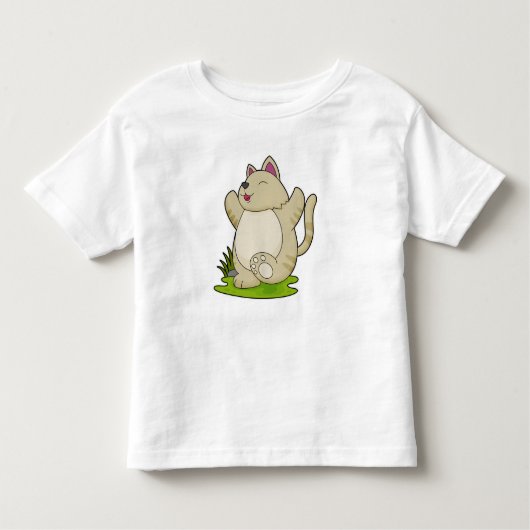 Kat bij Yoga Kinder Shirts (Voorkant)
