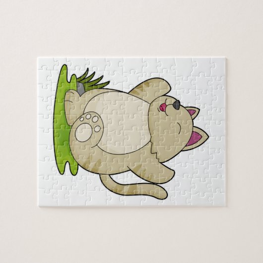 Kat bij Yoga Legpuzzel (Horizontaal)