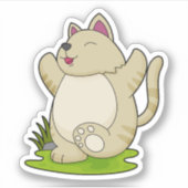 Kat bij Yoga Sticker (Voorkant)