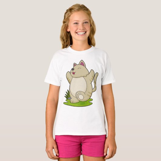 Kat bij Yoga T-shirt (Voorkant volledig)