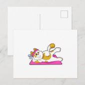 Kat bij yogaoefening briefkaart (Voorkant / Achterkant)