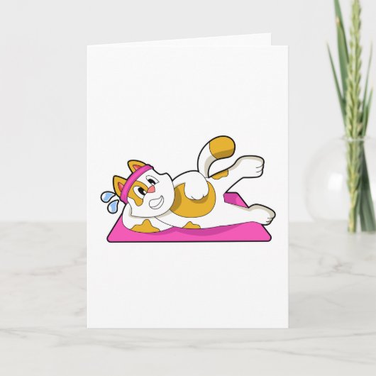 Kat bij yogaoefening kaart (Voorkant)