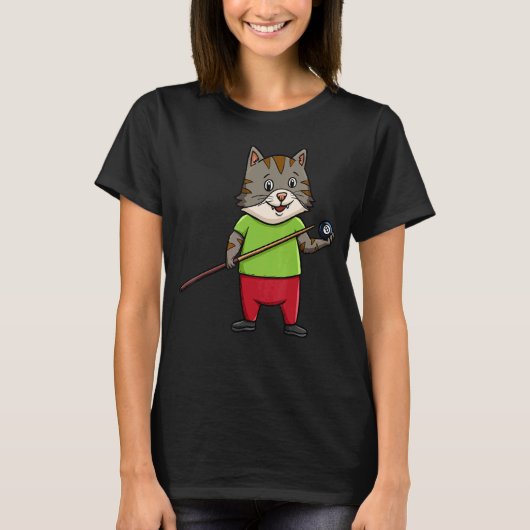 Kat Billiard Ball Snooker Pool Player Billiard Cha T-shirt (Voorkant)