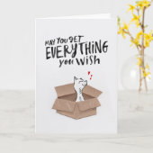 Kat Birthday-kaart Kaart (Gele Bloem)