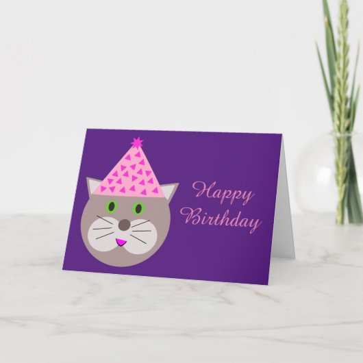 Kat Birthday-kaart Kaart (Voorkant)