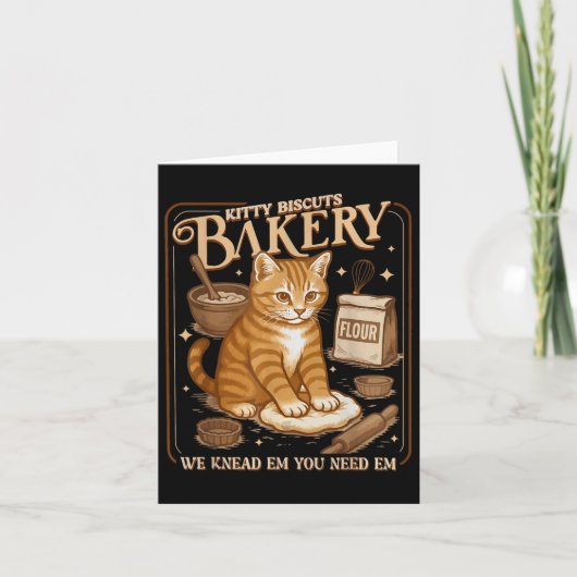 Kat Biscuits Bakery Funny Kaart (Voorkant)