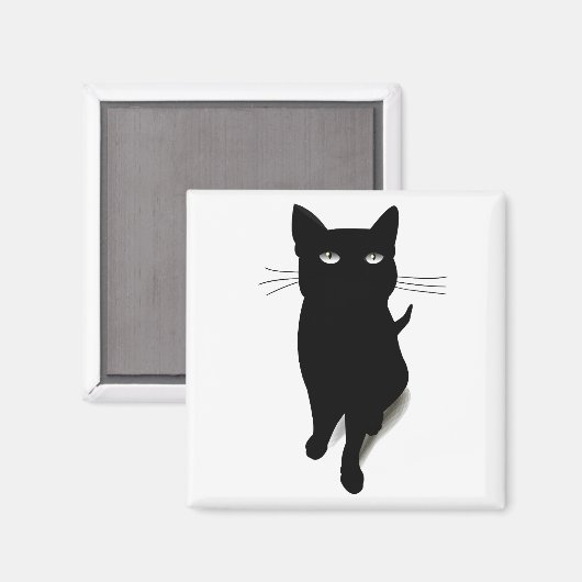 Kat Black Cat Vector Feline Pet Magneet (Voorkant / Achterkant)
