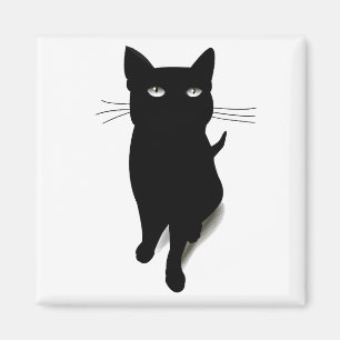 Kat Black Cat Vector Feline Pet Magneet