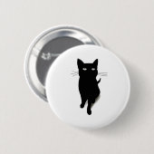 Kat Black Cat Vector Feline Pet Ronde Button 5,7 Cm (Voorkant /achterkant)