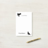 Kat Black White Personal Pet Lovers Post-it® Notes (Op bureau)
