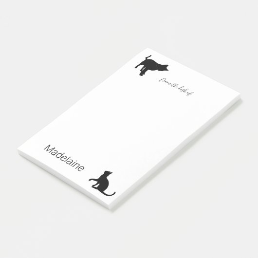 Kat Black White Personal Pet Lovers Post-it® Notes (Schuin)