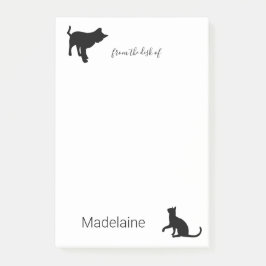 Kat Black White Personal Pet Lovers Post-it® Notes