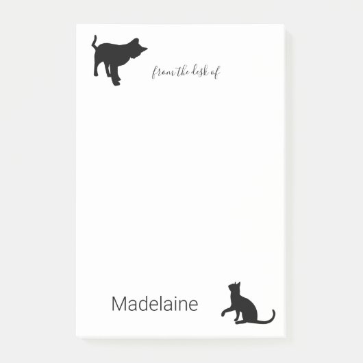 Kat Black White Personal Pet Lovers Post-it® Notes (Voorkant)
