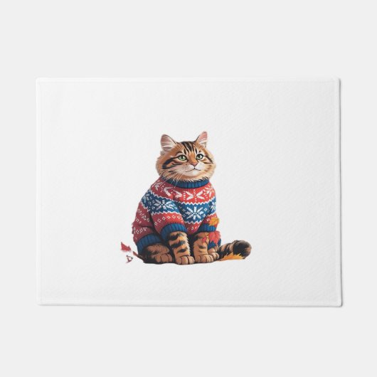 Kat Blad Herfst Hallo Herfst Grappige Kat Kattenli Deurmat (Voorkant)
