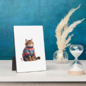 Kat Blad Herfst Hallo Herfst Grappige Kat Kattenli Fotoplaat (Zijkant)