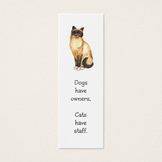 Kat Bladwijzer Mini Visitekaartjes (Voorkant)