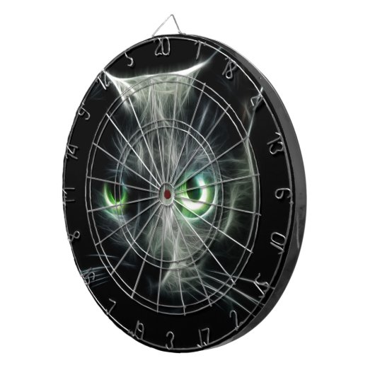 Kat blauw groene ogen dartbord (Voorkant Rechts)