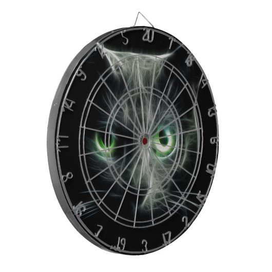 Kat blauw groene ogen dartbord (Voorkant Links)