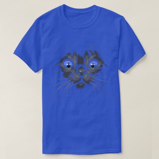 Kat blauwe ogen t-shirt (Design voorkant)